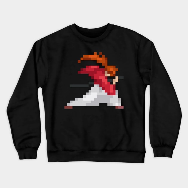 Kenshin low-res pixelart Crewneck Sweatshirt by JinnPixel